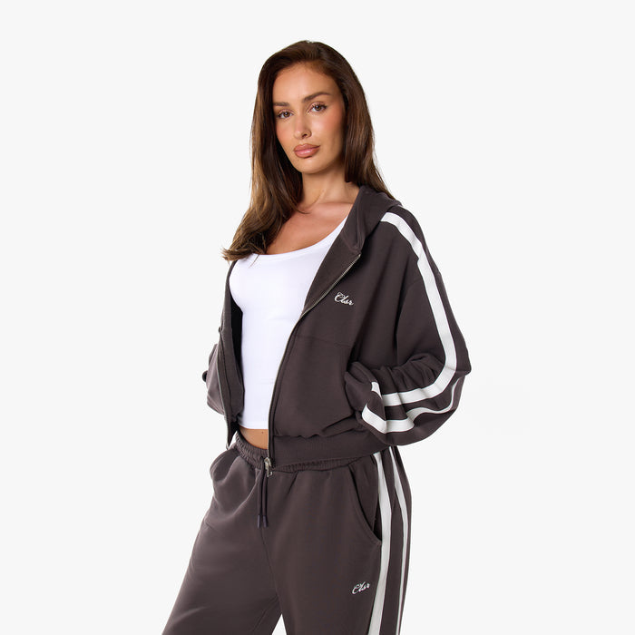 Stripe Open Hem Pant | Espresso