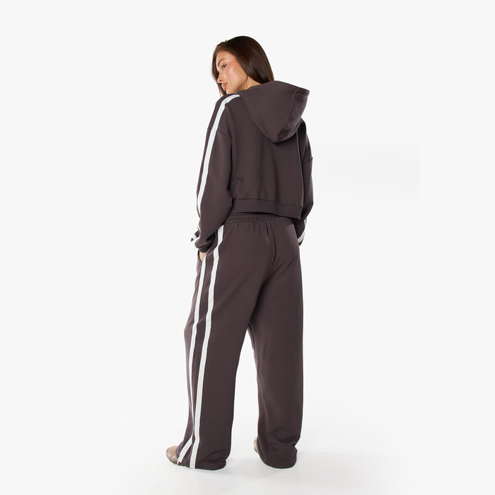 Stripe Open Hem Pant | Espresso