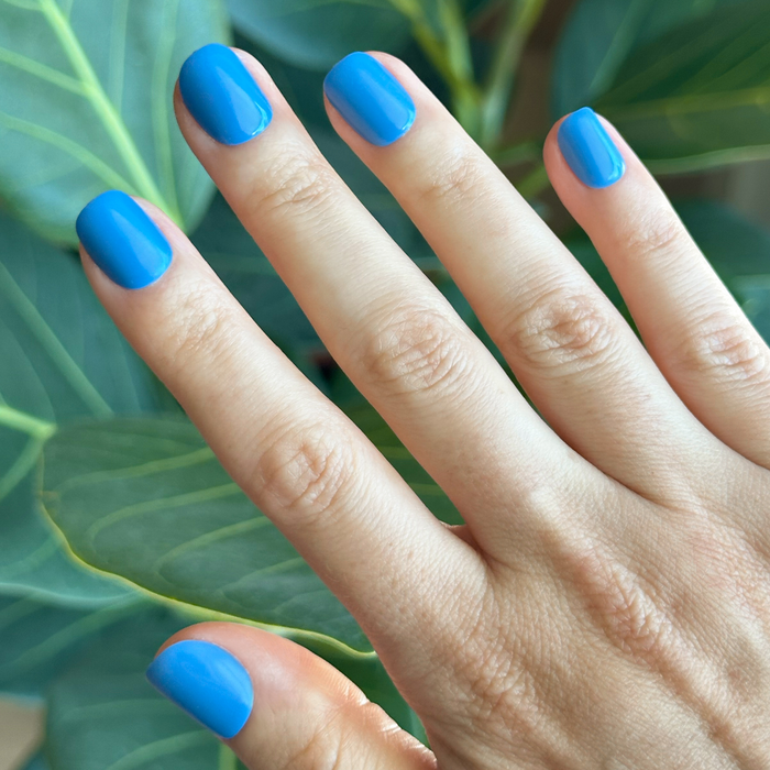 Summer Blue - Press-On | Extra Extra Short | Squoval true blue short squoval press-on nails for easy at-home manicure