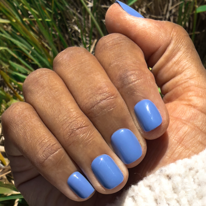 Summer Blue - Press-On | Extra Extra Short | Squoval true blue press-on nails for easy, quick at-home manicure in squoval shape