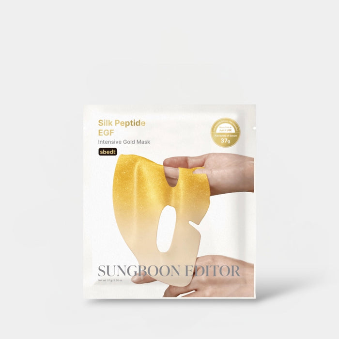 Sungboon Editor Silk Peptide EGF Intensive Gold Mask (1 Sheet) قناع الذهب المكثف من سونغبون إديتور سيلك ببتيد إي جي إف - Princess Cosmetics Qatar