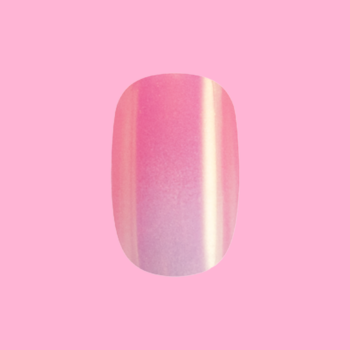 Sunrise Chrome - Press-On | Short | Squoval with golden pink gradient and shiny chrome finish for easy at-home mani