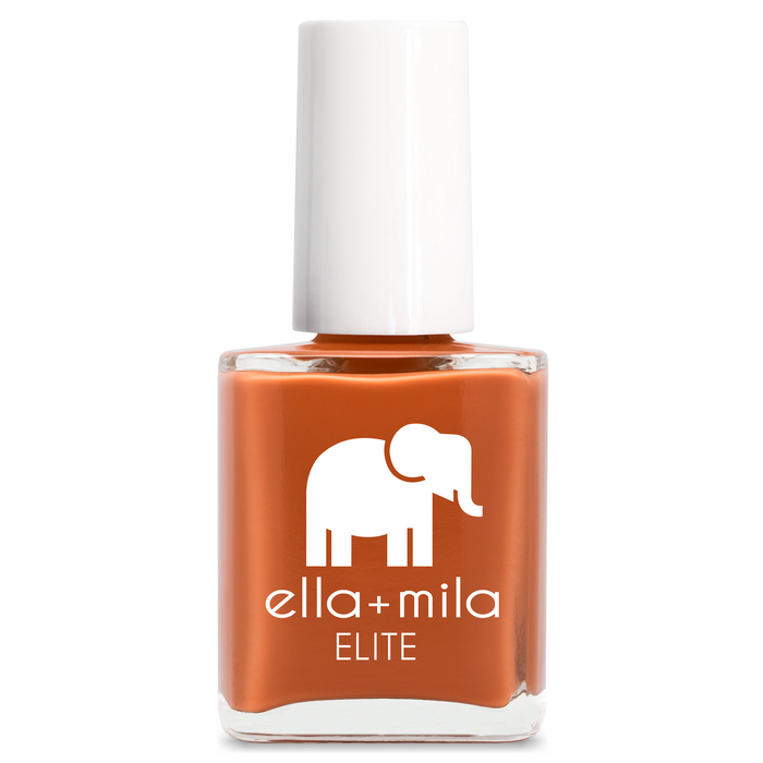 Sunset Escape soft burnt red-orange nail polish bottle – ella+mila