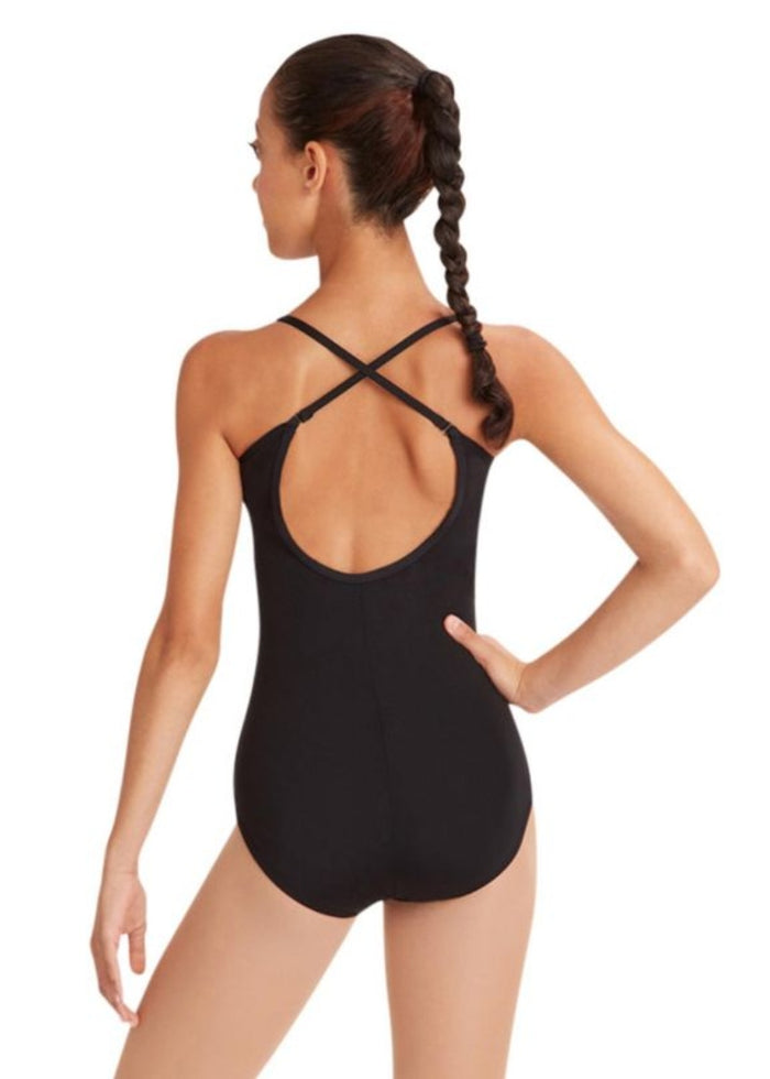 Capezio Team Basics TB1420 V neckline adjustable strap camisole leotard in black
