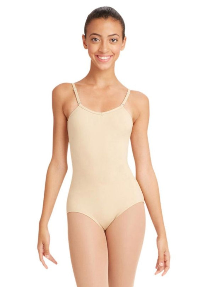 Capezio Team Basics TB1420 V neckline adjustable strap camisole leotard in nude