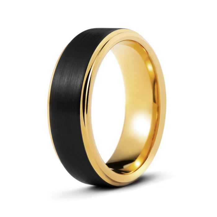 "The Ferrari" Tungsten  Black & Gold  Ring