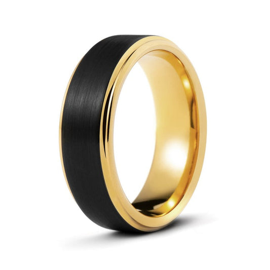 "The Ferrari" Tungsten  Black & Gold  Ring