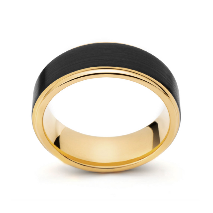 "The Ferrari" Tungsten  Black & Gold  Ring