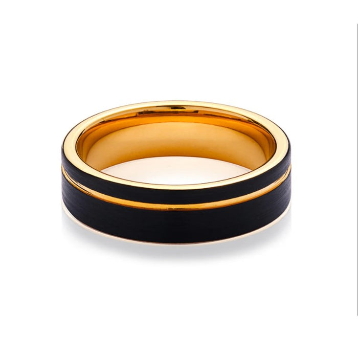The Gentlemen Black and Rose Gold Tungsten Carbide Ring – 6mm