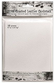 Tim Holtz - Cardstock - Cracked Leather 4.25" x 5.5". Includes 12 sheets. Available at Embellish Away located in Bowmanville Ontario Canada.