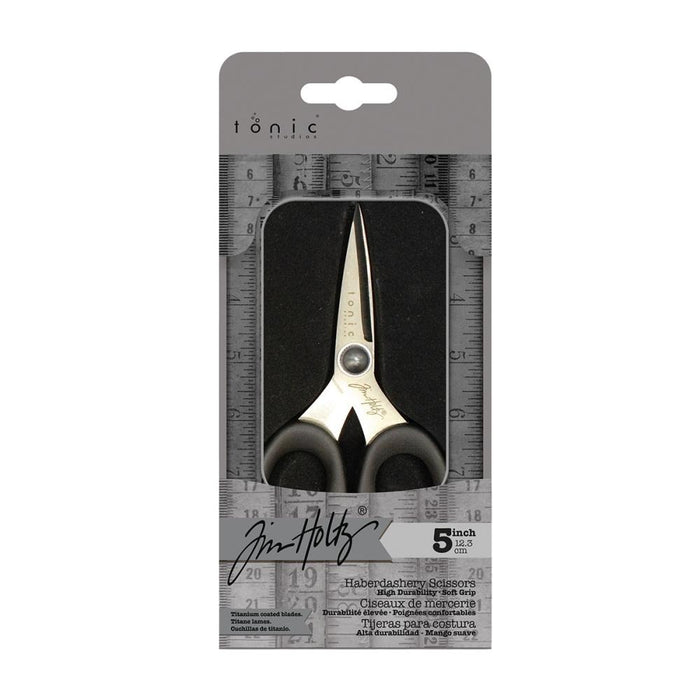 Tim Holtz - Haberdashery Scissors - 5". TONIC STUDIOS. Available at Embellish away located in Bowmanville Ontario Canada.