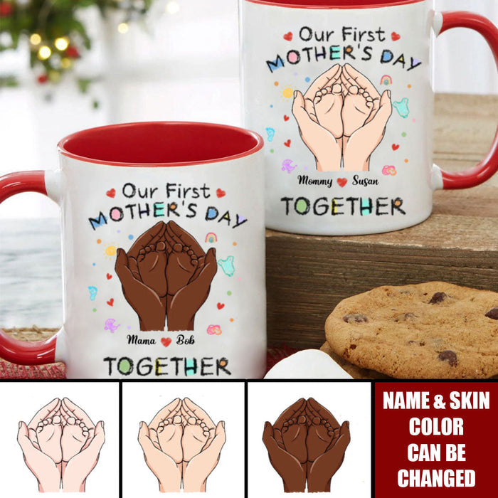 Tiny Toes, Big Love - Family Personalized Custom Mug - Mother's Day Gift, Gift For First Mom