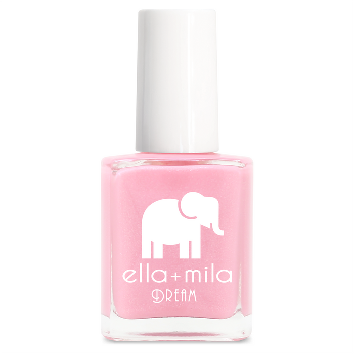 Toes Down Chin Up shimmery true pink nail polish bottle – ella+mila Dream