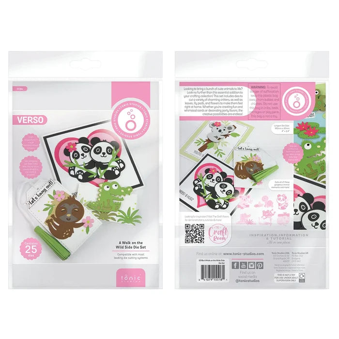 Tonic - Die Set - A Walk On The Wild Side. Looking to bring a bunch of cute animals to life? Look no further than this essential additional to your crafting collection! Available at Embellish Away located in Bowmanville Ontario Canada.
