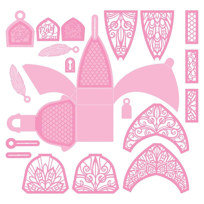 Tonic - Die Set - Arabesque Gift Bag. Craft sensational gift &amp; treat boxes, interactive cards and more with the Dimensions range of three-dimensional dies! Available at Embellish Away located in Bowmanville Ontario Canada.