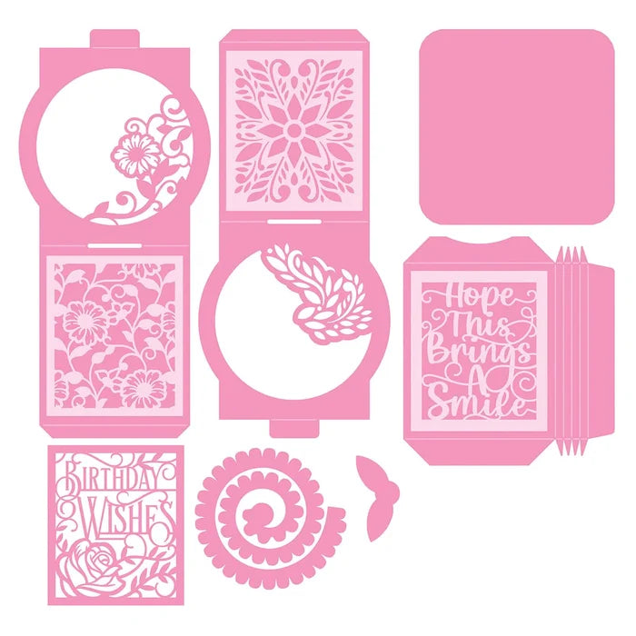 Tonic Studios - Die Set - Amazing Aperture Box. Craft sensational boxes, memory books, interactive cards and more with the Dimensions range of three-dimensional dies! Available at Embellish Away located in Bowmanville Ontario Canada.