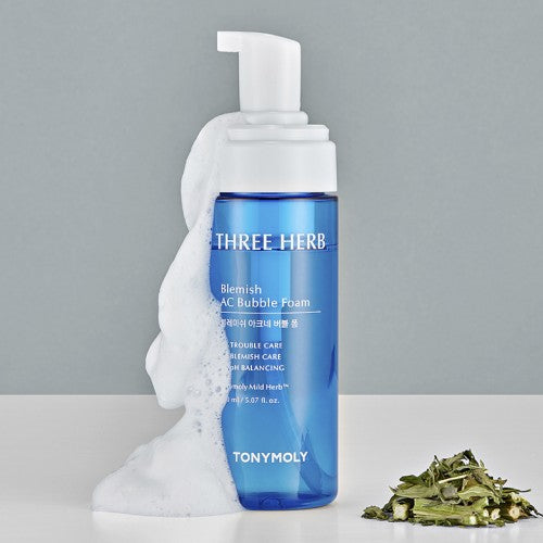 TONYMOLY Three Herb Blemish AC Bubble Foam غسول فوم للبشرة لعلاج الحبوب