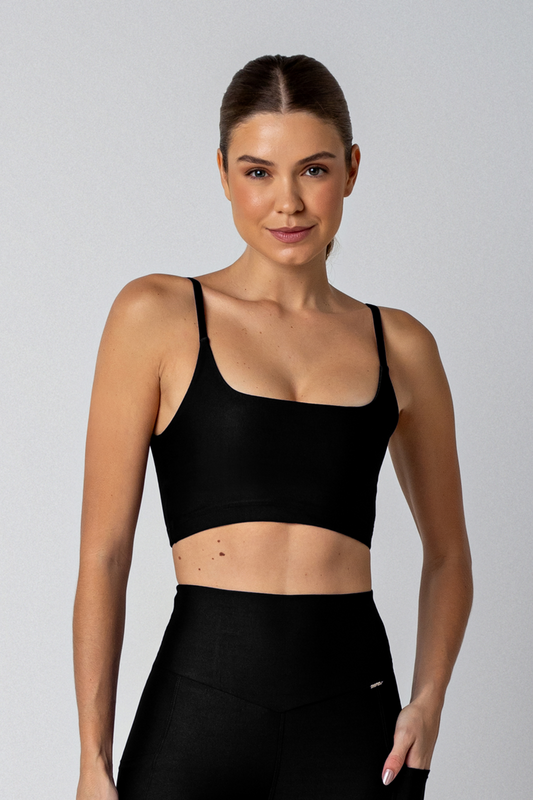 Top Thay Alças Finas Preto