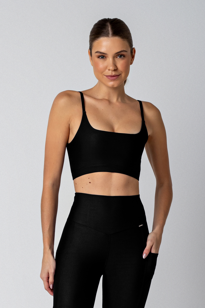 Top Thay Alças Finas Preto