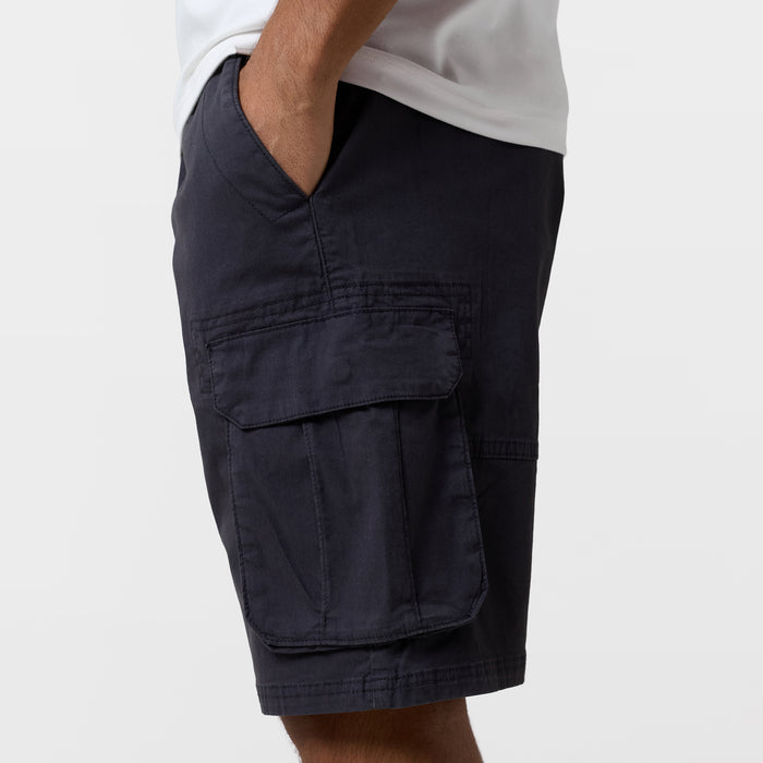 Twill Relaxed Cargo Short | Charcoal