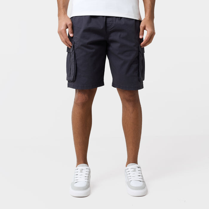 Twill Relaxed Cargo Short | Charcoal