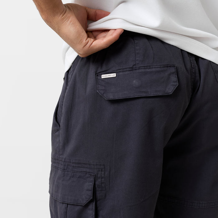 Twill Relaxed Cargo Short | Charcoal