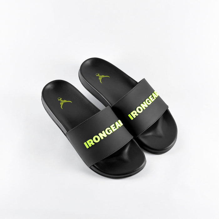 Unisex Signature Slides Black/Neon - IRONGEAR Fitness