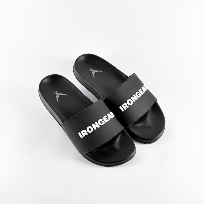 Unisex Signature Slides Black/White - IRONGEAR Fitness