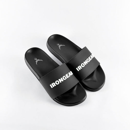 Unisex Signature Slides Black/White - IRONGEAR Fitness