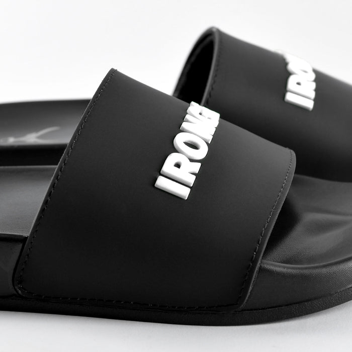 Unisex Signature Slides Black/White - IRONGEAR Fitness