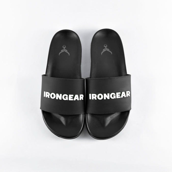 Unisex Signature Slides Black/White - IRONGEAR Fitness
