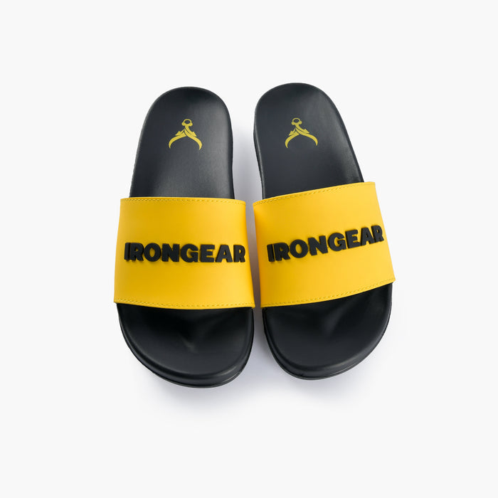 Unisex Signature Slides Black/Yellow - IRONGEAR Fitness