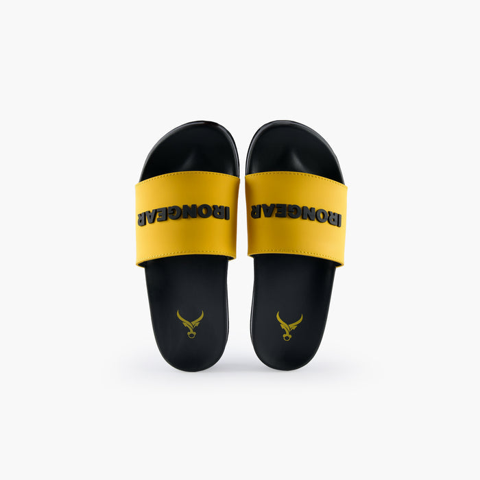 Unisex Signature Slides Black/Yellow - IRONGEAR Fitness