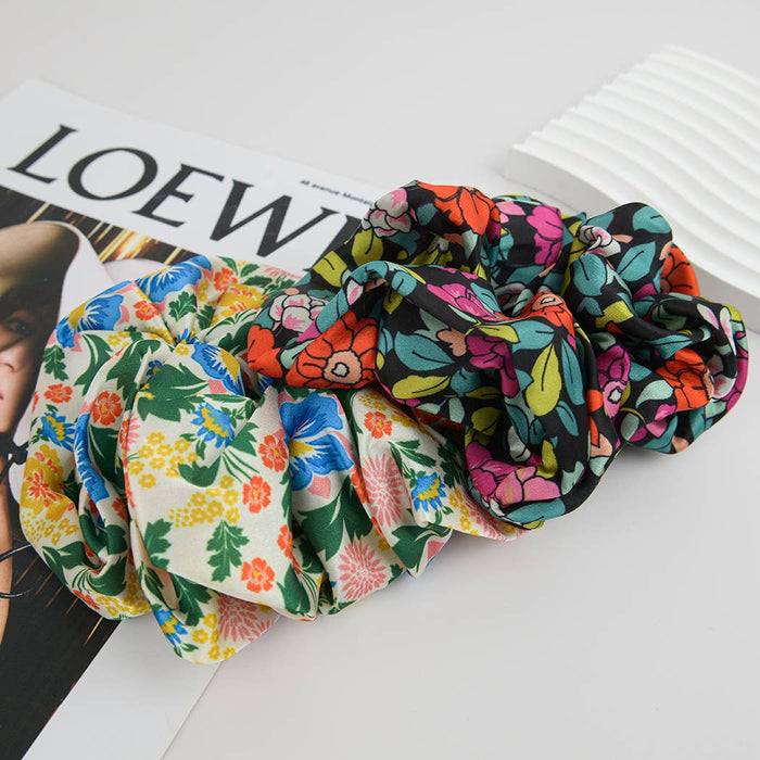 Vintage Floral Print Soft Scrunchies: F