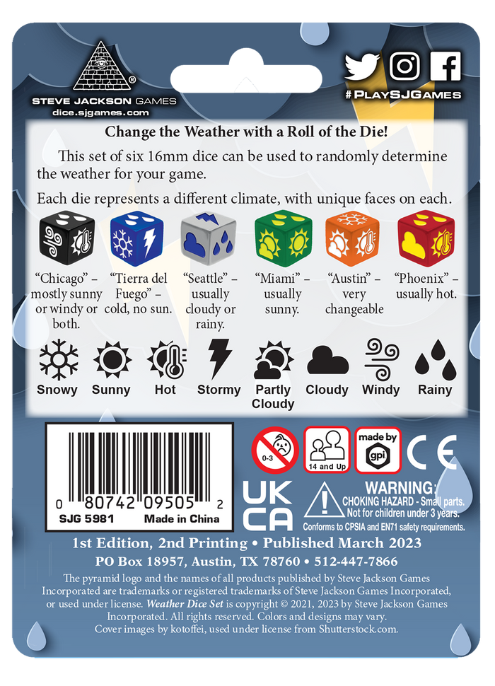 Weather Dice Set