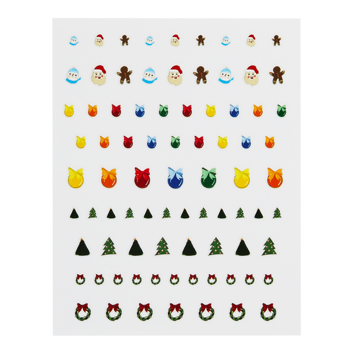 Whimsical Winter decal sheet: ornaments, gingerbread men, Christmas trees and reindeer