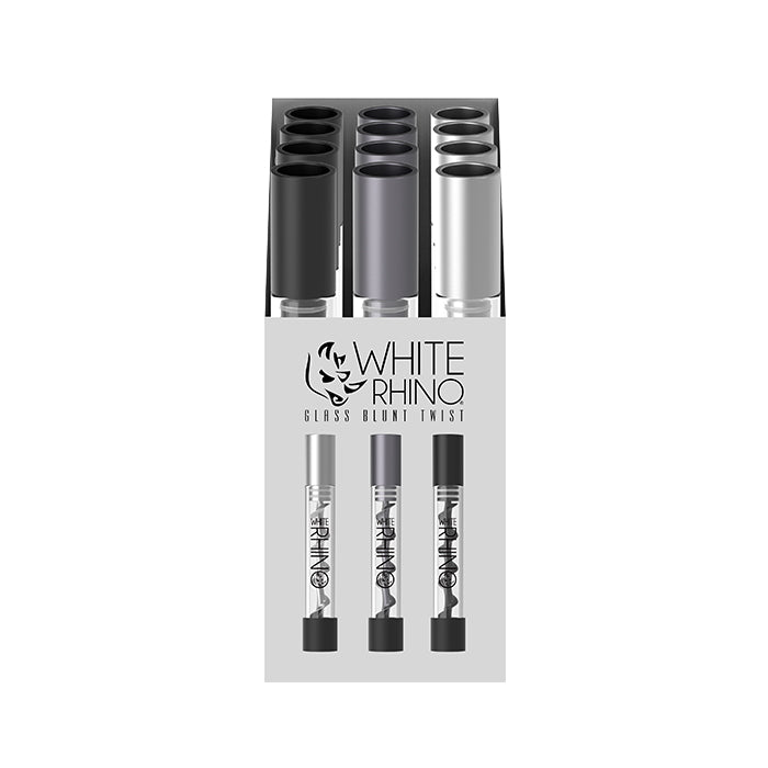 WHITE RHINO GLASS BLUNT TWIST | 12CT