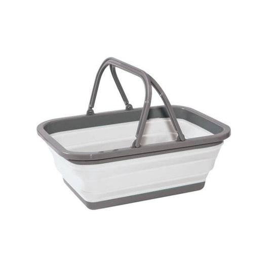 White/Grey - Collapsible Shopping Basket