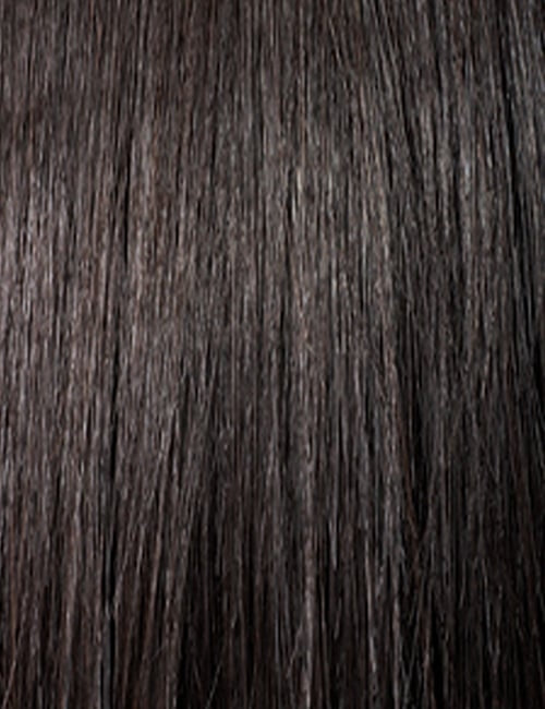 OUTRE WIGPOP synthetic full cap wig dark brown straight synthetic hair texture close up