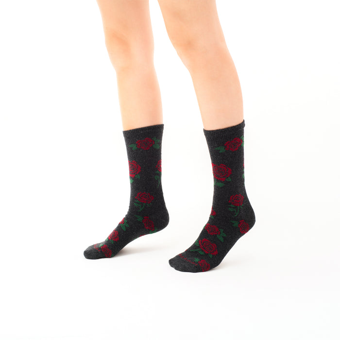 rose flower pattern socks