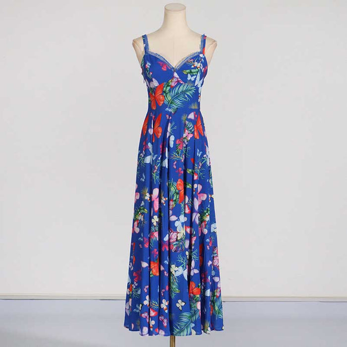 Womens Floral Printed Maxi Dress Beach Party Long Floral dresses