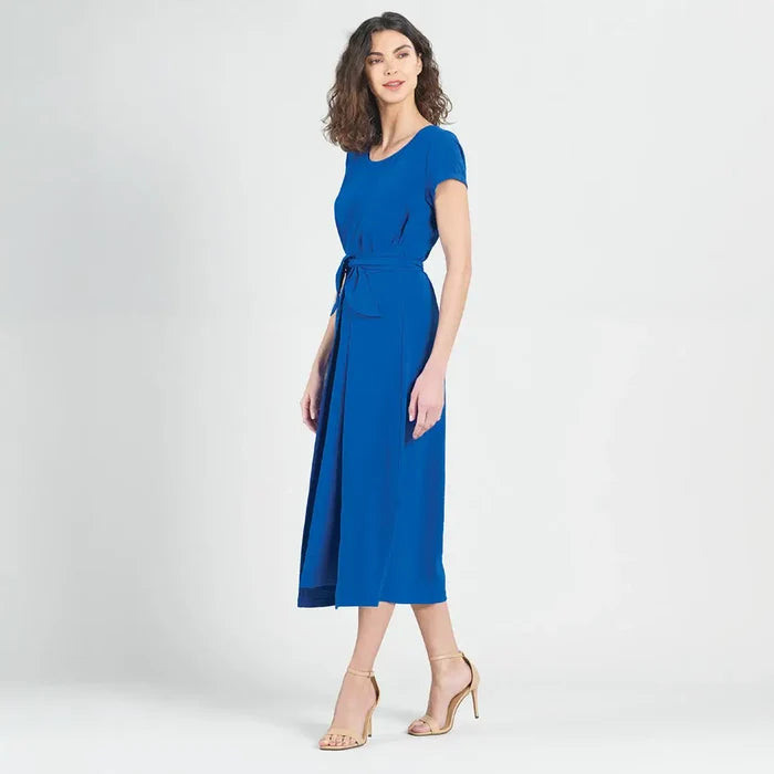 Wrap Overlay Tie Dress | Cobalt