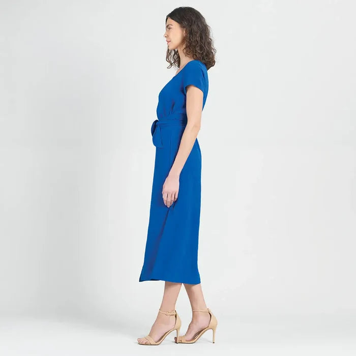 Wrap Overlay Tie Dress | Cobalt