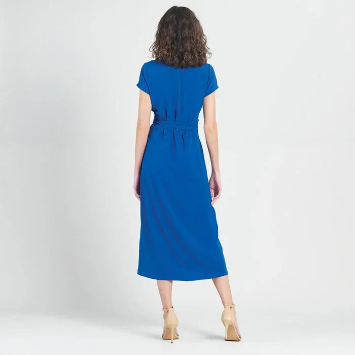 Wrap Overlay Tie Dress | Cobalt