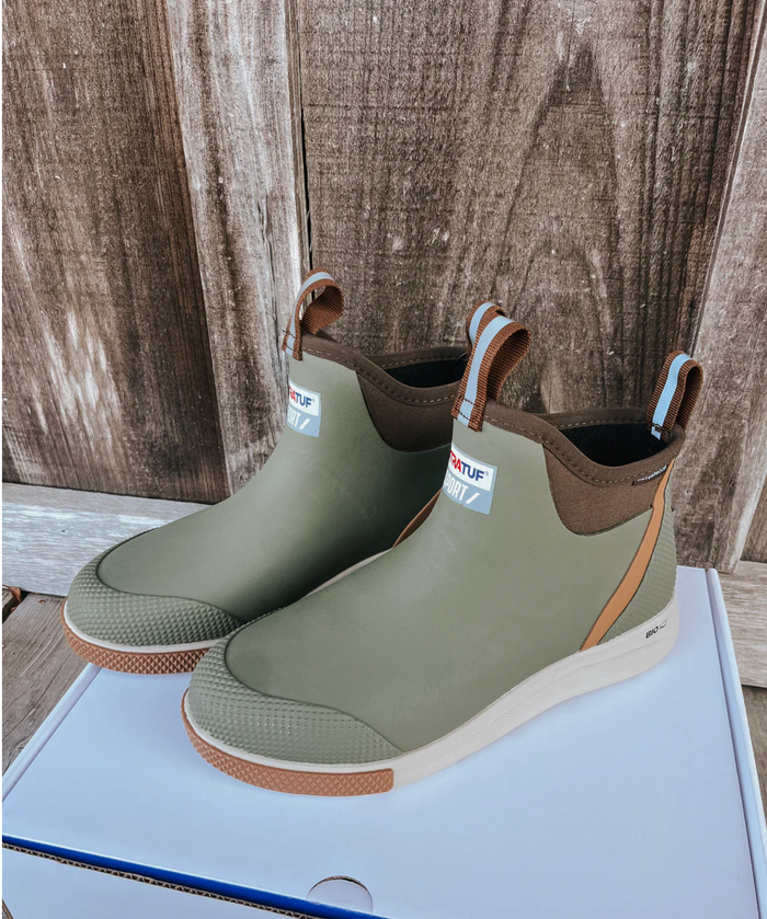 XTRATUF ANKLE DECK BOOTS IN OLIVE