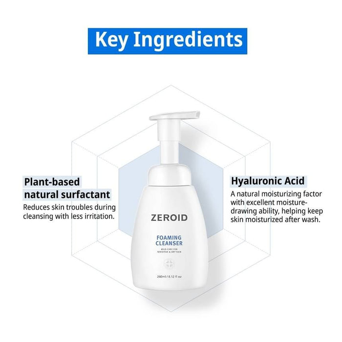 Zeroid Foaming Cleanser 240ml منظف رغوي من زيرويد - Princess Cosmetics Qatar