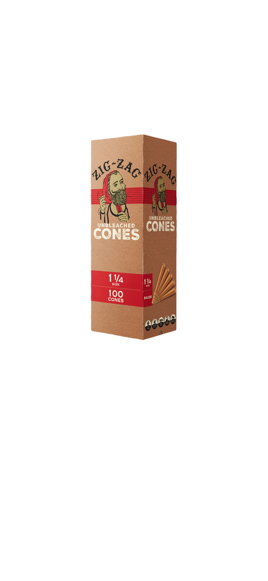 ZIG ZAG CONES UNBLEACHED | 1 1/4 SIZE | 100 PK