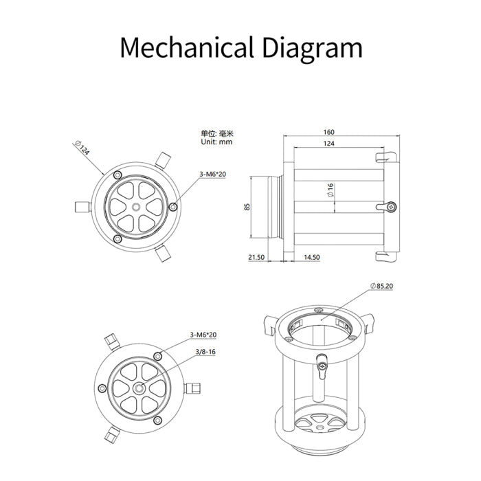 ZWO 160mm Pier Extension for AM3 and AM5 Mount
